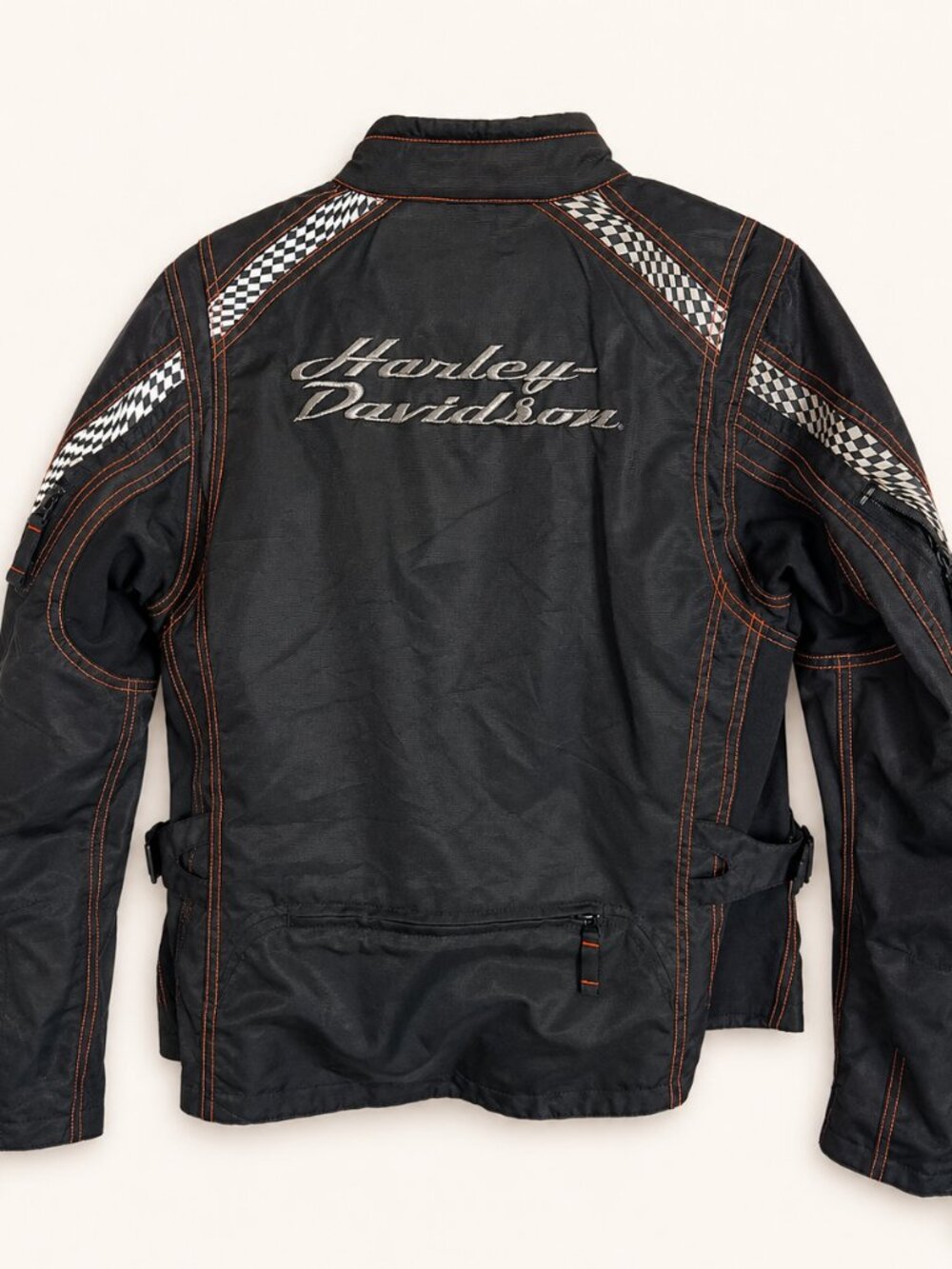 Harley-Davidson Women's Checkered Textile Riding Jacket Black M
